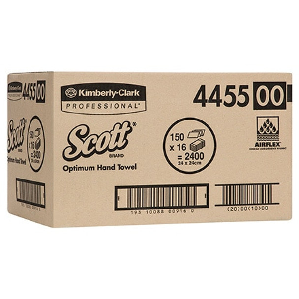 Hand Towel White 150 Sheets Pack of 16 Scott Optimum