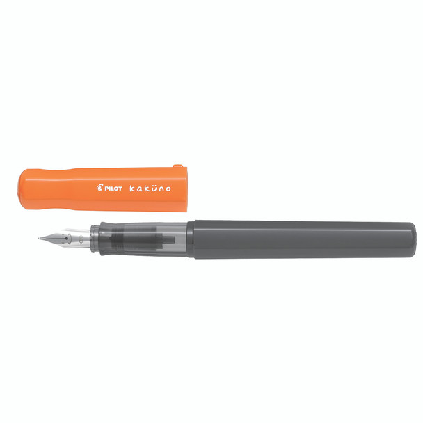 Pilot Kakuno BegreeN Fountain Pen Orange Grey Barrel Medium Nib