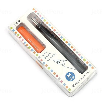 Pilot Kakuno BegreeN Grey Barrel Medium Nib Fountain Pen Orange