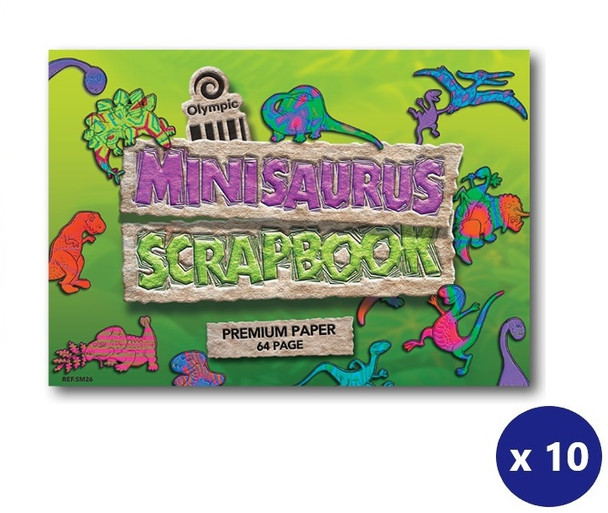 Olympic Minisaurus Scrap Book 64 Pages Blank Stapled Pack of 10