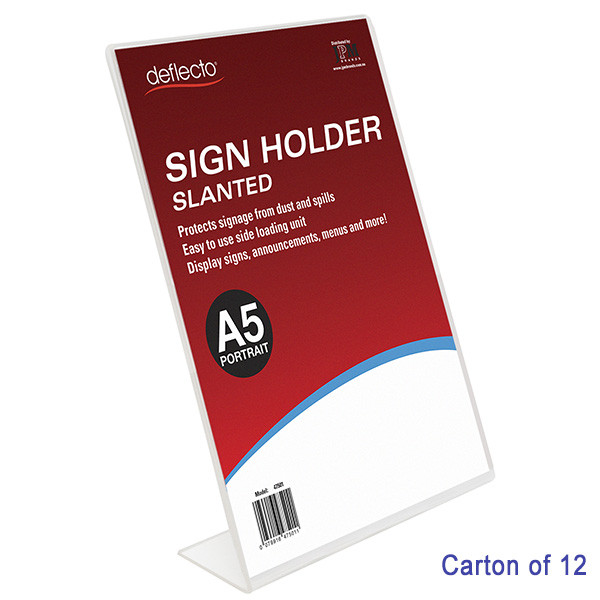 Slanted Sign Holders Carton of 12 Blueprint Bulk A5 Portrait
