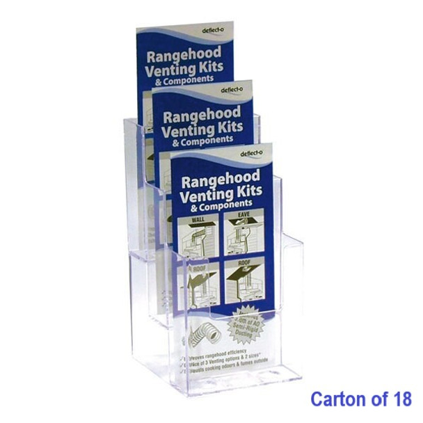 Bulk 3 Tier DL Brochure Holders Carton of 18 Blueprint