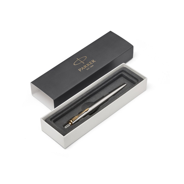 Parker #1953182 Jotter Stainless Steel Gold Trim Ballpoint Pen - parker pen, parker ball pen, parker ballpoint pen, parker ballpen, parker rollerball pen, parker fountain pen | It's A Mega Thing