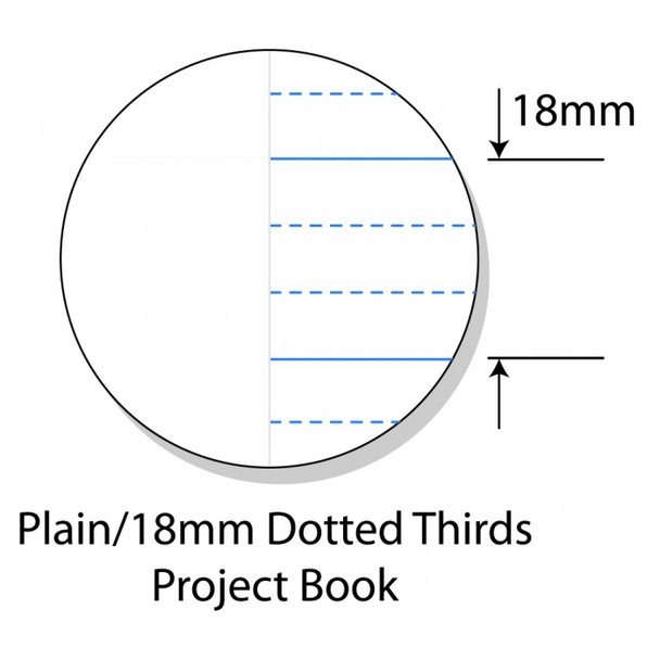 Writer Premium Project Book A4 48 Page Plain Plus 18mm Dotted Thirds with Margin Sun Pack 20