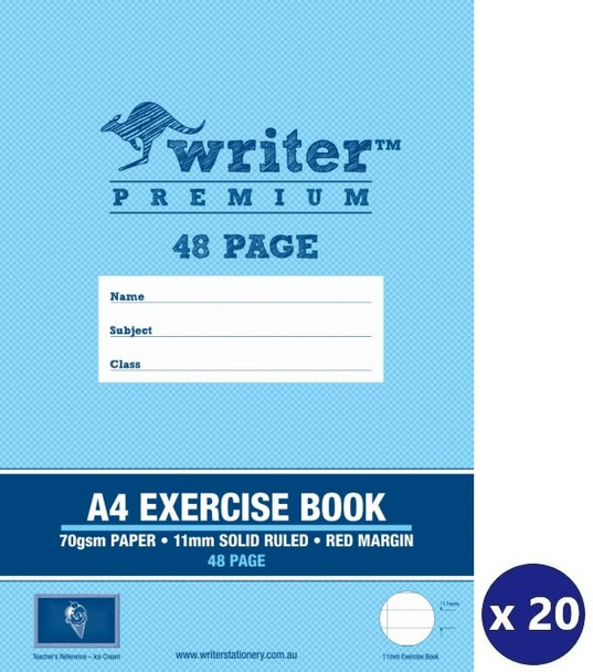 Writer Premium EB6536 Exercise Book A4 48pg 11mm Solid Ruled with Margin (Ice Cream) - Pack 20 | It's A Mega Thing