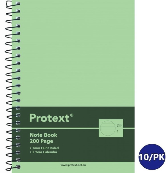 Protext Notebook A6 Polypropylene Cover Ruled 200 Page Assorted Pack of 10