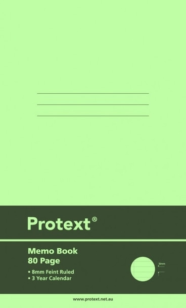 Protext Memo Book 165 x 100mm Polypropylene 80 Page Ruled Assorted Pack of 20