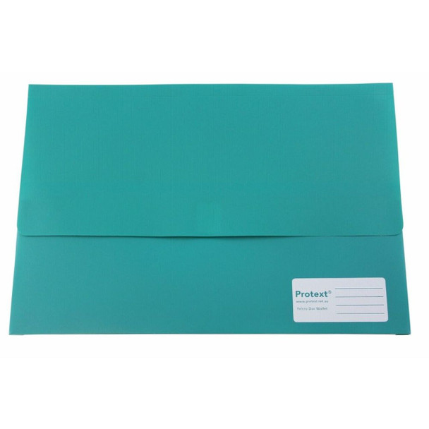 Protext Document Wallet Foolscap PP Velcro Closure Green Pack of 30