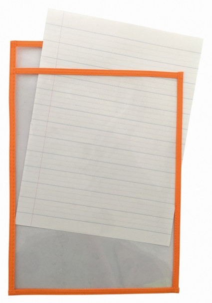 Protext A3 Rewritable Student Pocket Clear Assorted Colour Trim Pack of 5 with Marker