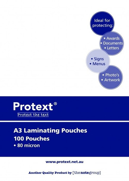 Protext Laminating Pouches A3 80 Micron Box of 100