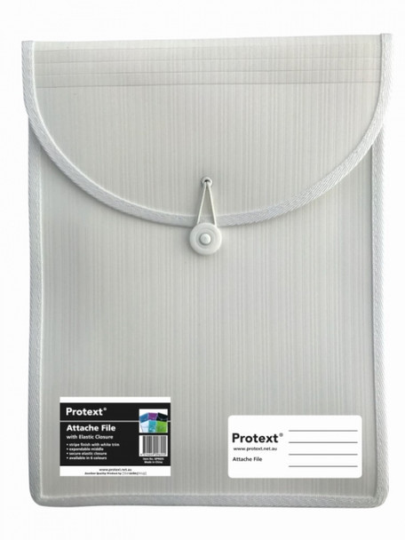 Protext Attache File with Elastic Closure White