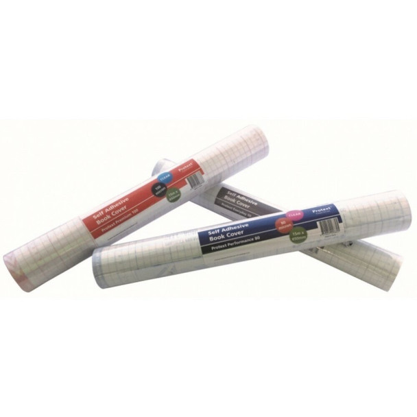 Protext Self Adhesive Book Cover 50 Micron Everyday 300mm x 15m Roll Clear