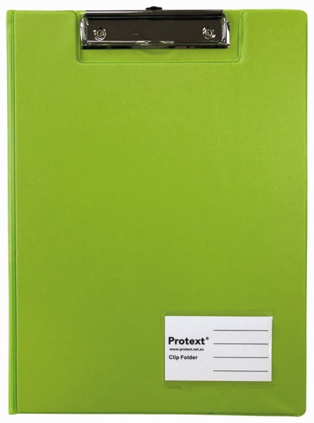 Protext Clip Folder A4 PP Lime Green Pack of 6