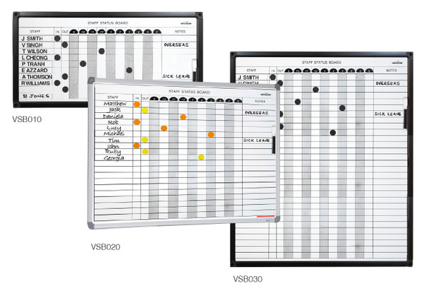 Visionchart VSB020 Staff Status Board 20 Name Board 527 x 615mm