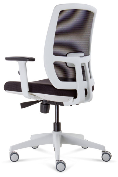 Rapidline Luminous Operator Chair White Frame Mesh Back Black Fabric