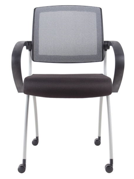 Rapidline Zoom Mesh Back Training Chair with Arms Grey Frame Black