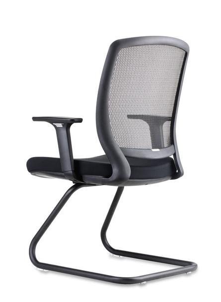 Rapidline Hartley Visitor Chair Medium Mesh Back Black Fabric