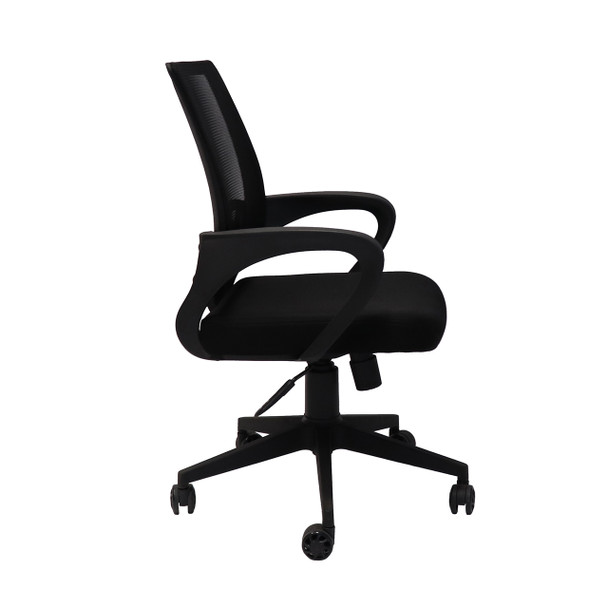 Rapidline Vesta Mesh Back Chair Black Fabric with Arms