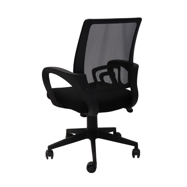 Rapidline Chair Vesta Mesh Back with Arms Black Fabric