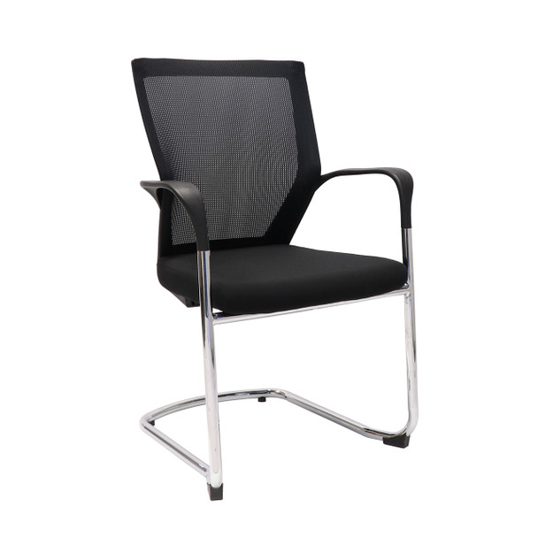 Rapidline WMCC Black Mesh Back Visitor Chair with Arms