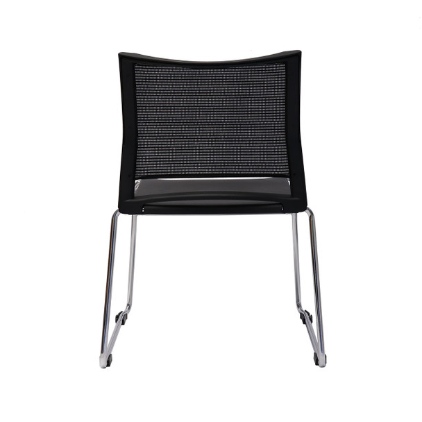 Rapidline PMV Visitor Chair Black Stackable Mesh Back