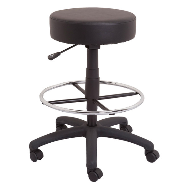 Rapidline Data Stool Drafting Counter 650-870mm Height Black PU