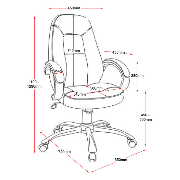 Rapidline CL410 High Back Executive Commercial Grade Chair Black PU