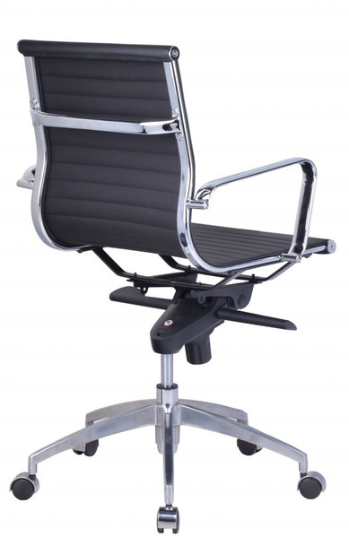 Rapidline PU605M Chair with Arms Medium Back Executive Black PU / Chrome Base