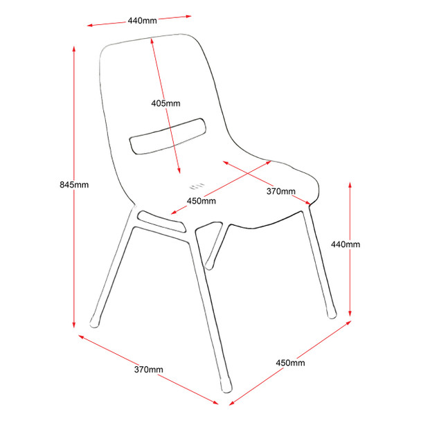 Rapidline P100 Heavy Duty Visitor Chair Black Stackable