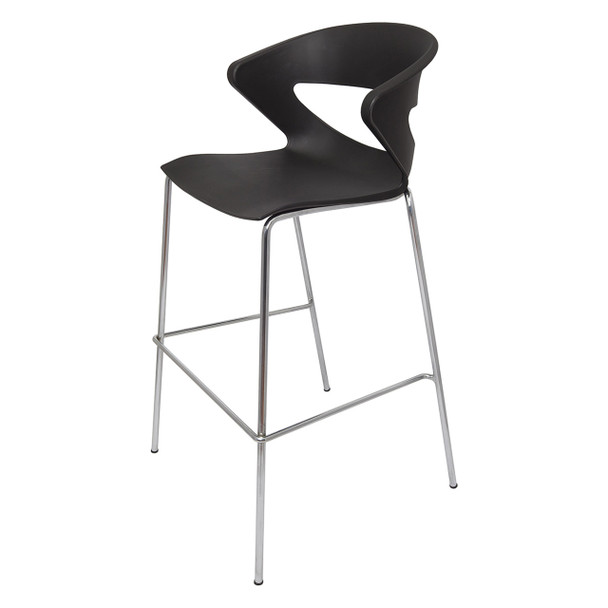 Rapidline Taurus Indoor Hospitality Stool with Footrest Bar Black