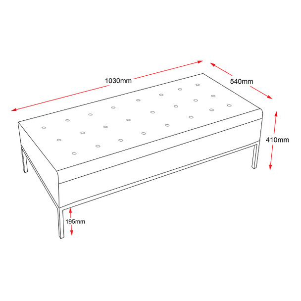 Rapidline Venus Black PU Ottoman