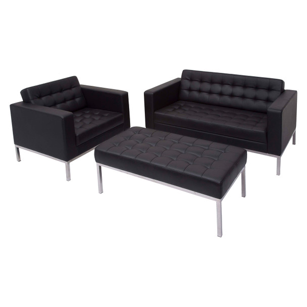 Rapidline Black PU Venus Ottoman