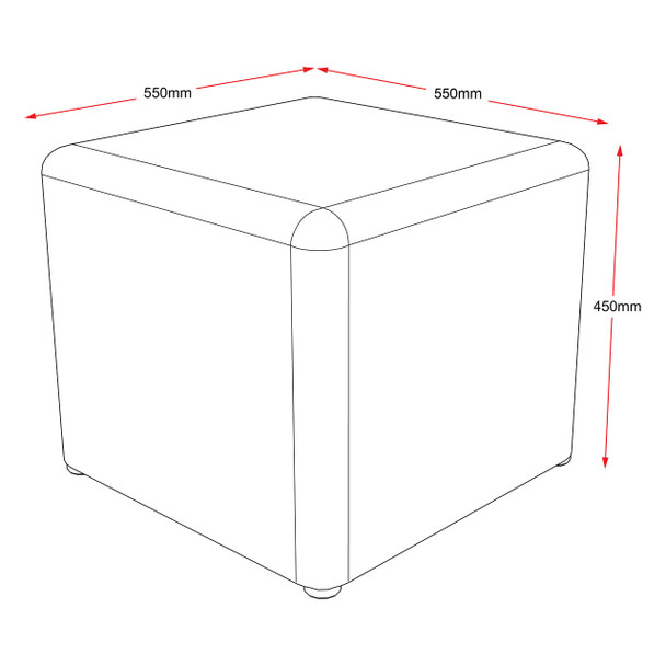 Rapidline Mars Ottoman Charcoal Fabric Square