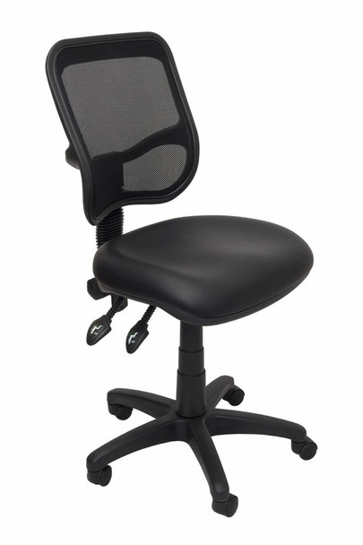 Rapidline EM300 Medium Mesh Back Operator Chair Black PU