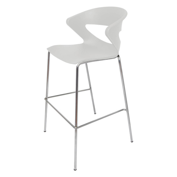 Rapidline Taurus Indoor Hospitality Stool with Footrest Bar White