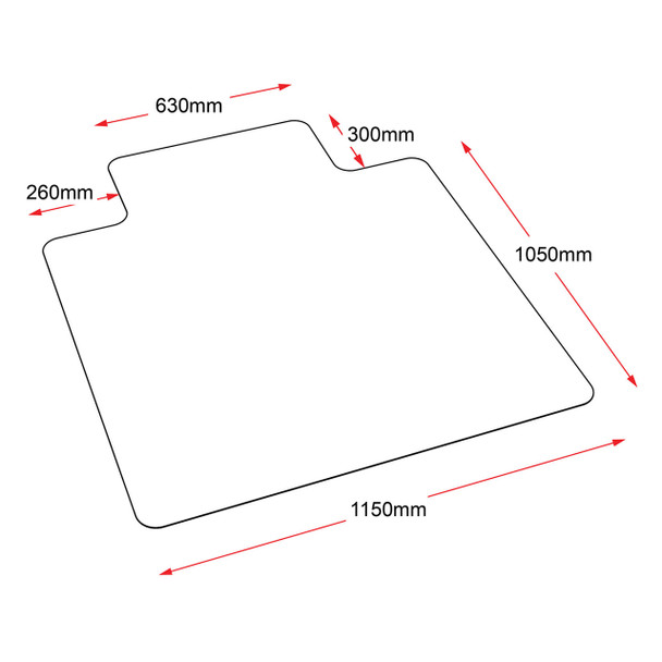 Rapidline Chair Mat Dimpled for Carpet Large