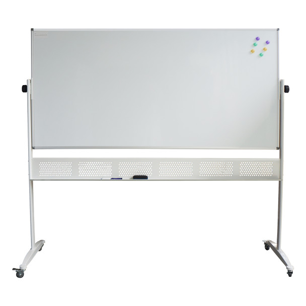Rapidline Porcelain Mobile Whiteboard 1500 x 15 x 1200mm Aluminium Frame