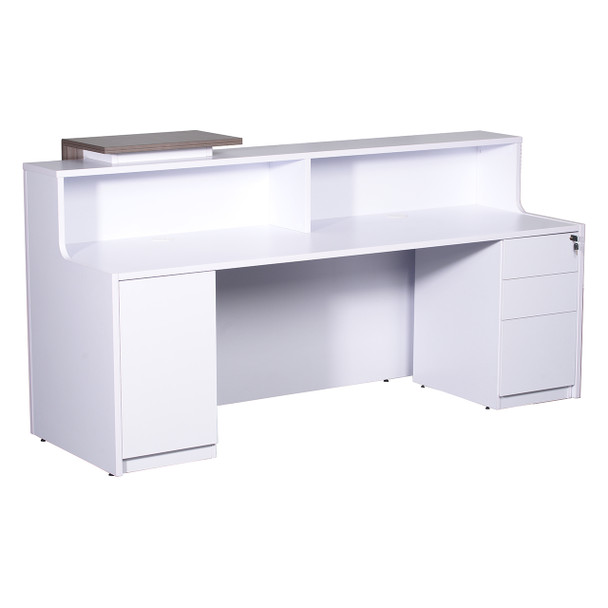 Rapidline Urban Reception Counter Natural White / Driftwood 2200 x 800mm