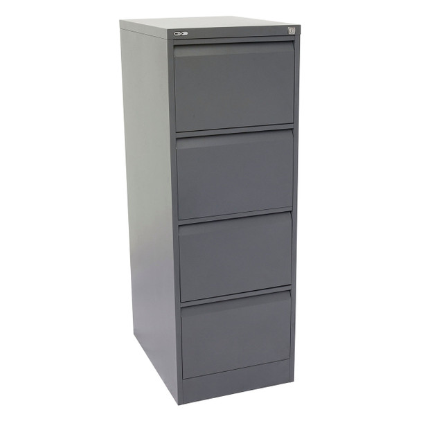 Rapidline Go Vertical Filing Cabinet 4 Drawer 460 x 620 x 1321mm Graphite Ripple