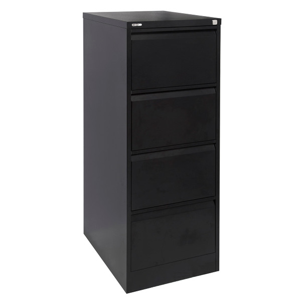 Rapidline Go Vertical Filing Cabinet 4 Drawer 460 x 620 x 1321mm Black Ripple