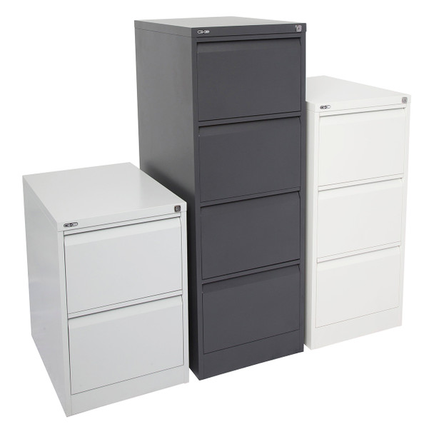 Rapidline Go Vertical Filing Cabinet 3 Drawer Silver Grey 460 x 620 x 1016mm