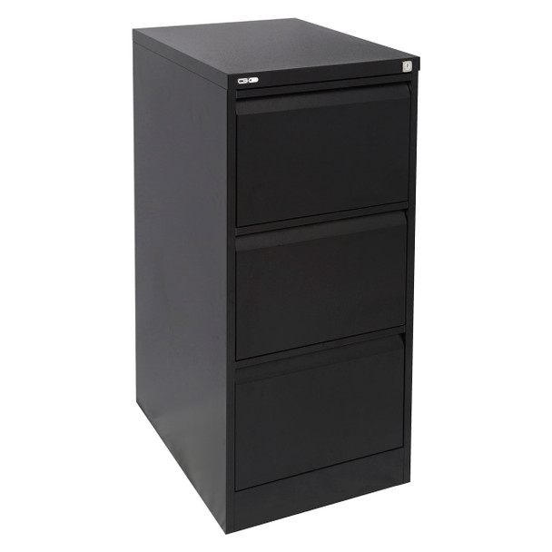 Rapidline Go Vertical Filing Cabinet 3 Drawer 460 x 620 x 1016mm Black Ripple