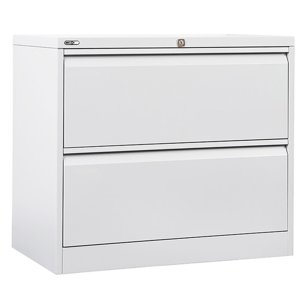 Rapidline Go Heavy Duty Lateral Filing Cabinet Two Drawer White Satin