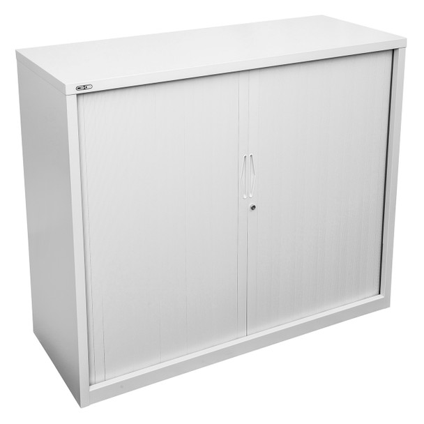 Rapidline Go Tambour Door Cupboard 1200 x 1016 x 473mm with 2 Shelves White