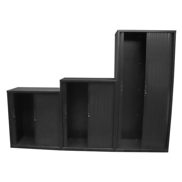 Rapidline #GTD1212-N BL Go Tambour Door Unit 1200mm H x 1200mm W x 473mm D Black - rapidline pedestal, rapidline storage, rapidline cabinet, rapidline tambour, rapidline cupboard | It's A Mega Thing