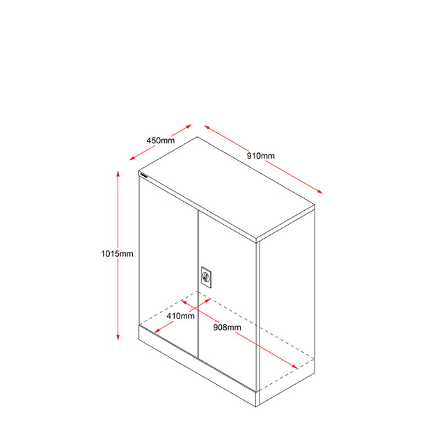 Rapidline Go Swing Door Steel Cupboard White China 910 x 450 x 1015mm