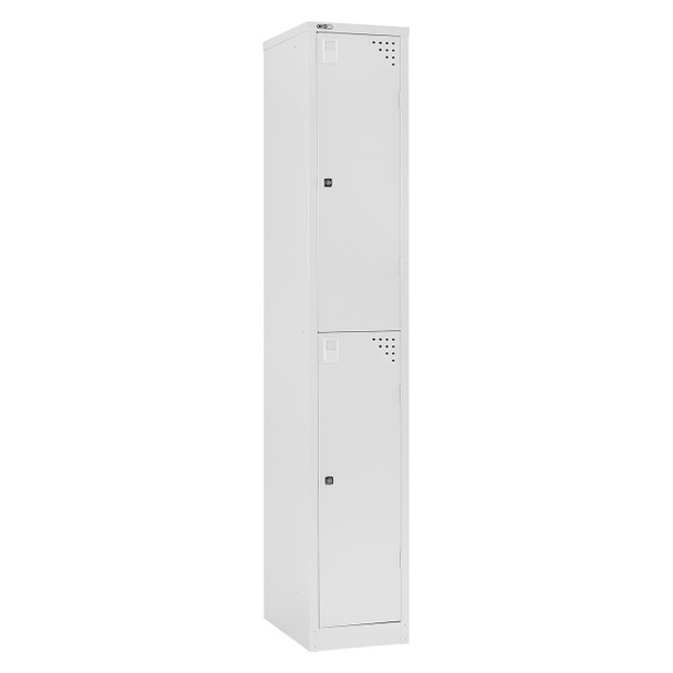 Rapidline Go 2 Door Steel Locker 305 x 455 x 1830mm White