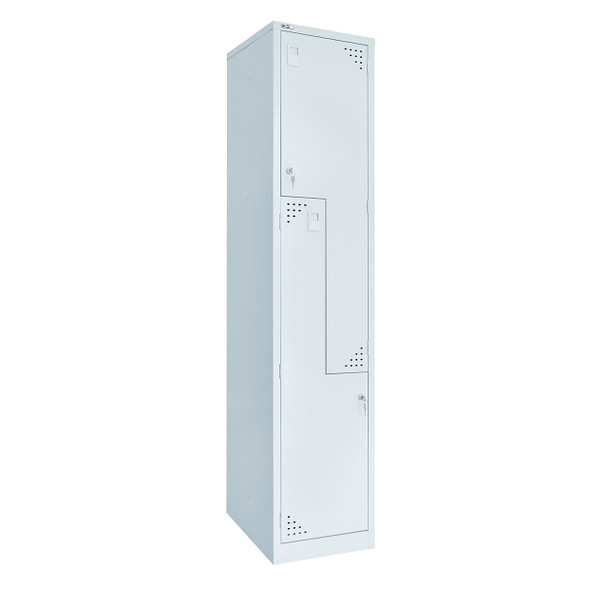 Rapidline Go Step Door Steel Locker 380 x 455 x 1830mm Silver Grey