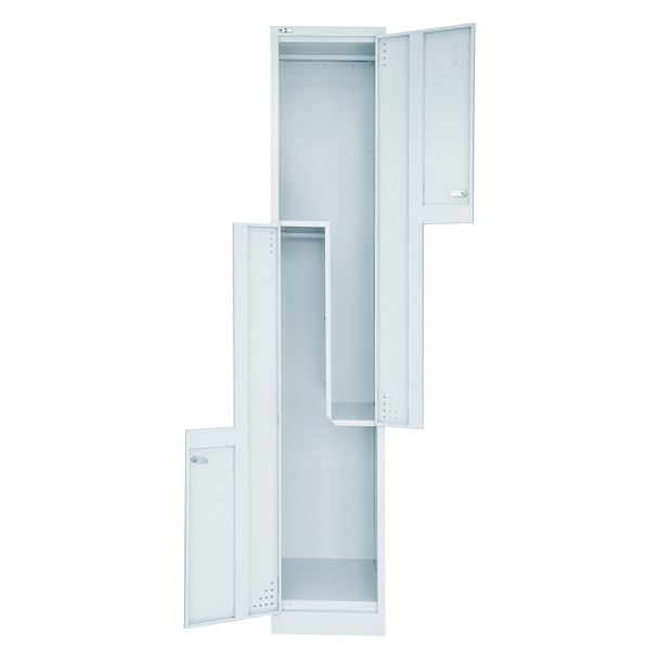 Rapidline Silver Grey Go Step Door Steel Locker 380 x 455 x 1830mm