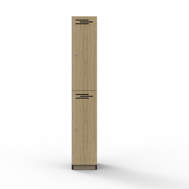 Rapidline 2 Door Melamine Locker Rapid Infinity Natural Oak / Black